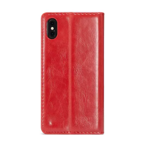 Caseme Kunstleer Wallet pasjeshouder hoesje geschikt voor iPhone X XS case - rood