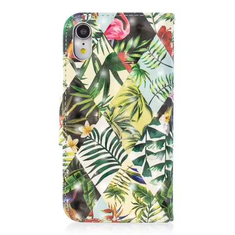 Cover Booklet case hoesje jungle bladeren design geschikt voor iPhone XR - Bladeren