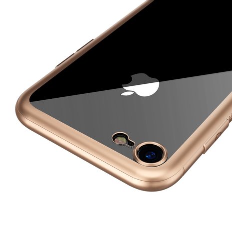 metaal Ook schipper LEEU Design Gold Transparant Hoesje iPhone 7 8 SE 2020 2022 Goud