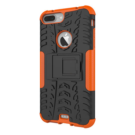 omverwerping plein silhouet Shockproof bescherming hoesje iPhone 7 Plus 8 Plus case - Oranje