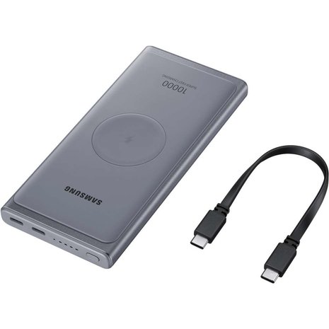 droom Net zo verdwijnen Samsung Wireless Qi Charging Draadloos Opladen Powerbank USB-C 10000 mAh -  Zilver