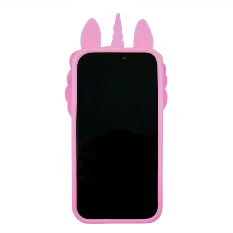 veerboot Ongewijzigd Van Unicorn Pop Fidget Bubble siliconen hoesje voor iPhone 14 - roze
