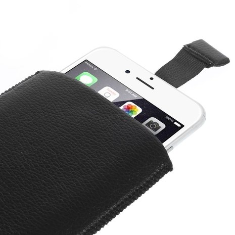 Lederen iPhone 6 6s 7 8 SE 2022 Zwarte inschuif Leder kopen