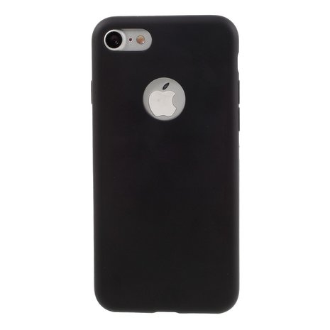 zwart silicone hoesje iPhone 7 Black cover Mat