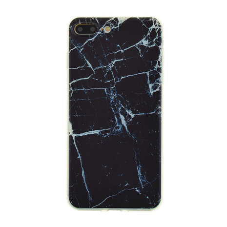 onwettig Tektonisch Overleving Zwart marmeren TPU hoesje iPhone 7 Plus 8 Plus marble cover