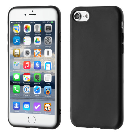 Mat zwart TPU iPhone 7 8 SE hoesje case cover