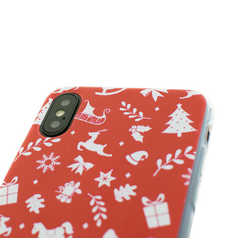 Eed Verwant Goodwill Kerst hoesje iPhone X / iPhone XS rood case Christmas cover