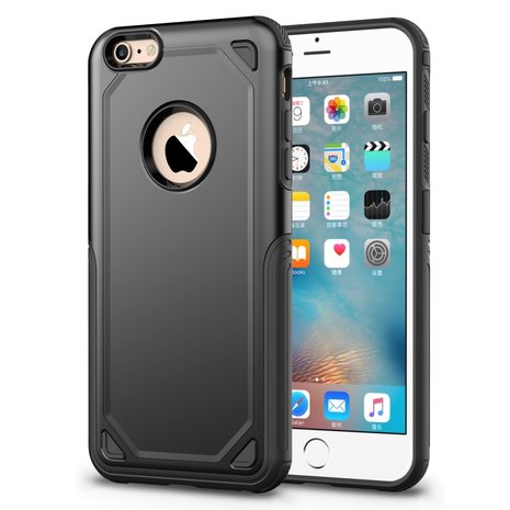 Ambient te rechtvaardigen boog Pro Armor Shockproof iPhone 6 6s hoesje - Protection Case Zwart - Extra  Bescherming