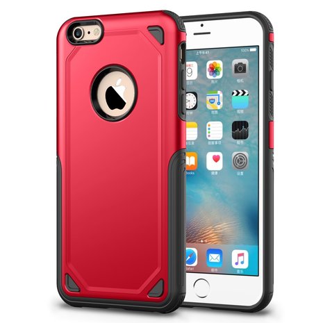 kanaal Kaal Alvast Pro Armor Shockproof iPhone 6 6s hoesje - Protection Case Red - Extra  Bescherming rood
