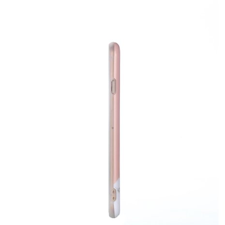 wet Zuidoost Brochure Geometrische ananas marmer iPhone 6 6s - Roze Wit Goud