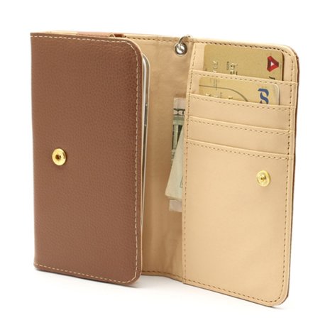 Blijkbaar schetsen weerstand bieden Universele wallet smartphone hoes portemonnee lederen bookcase Bruin