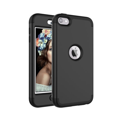 Tegenstrijdigheid hartstochtelijk Hong Kong Armor hoesje iPod Touch 5 / 6 / 7 extra bescherming - zwart
