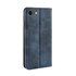 Vintage Blauw Leren Hoesje geschikt voor iPhone 7 8 SE 2020 SE 2022 - Blauw