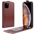 Verticale Flip kunstleer wallet hoesje geschikt voor iPhone 11 Pro Max case - Bruin