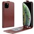 Verticale Flip kunstleer wallet hoesje geschikt voor iPhone 11 Pro case - Bruin