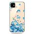 Schattig Flexibel Blauwe Bloemetjes Hoesje geschikt voor iPhone 11 TPU case - Doorzichtig