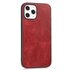 Leather Look kunstleer hoesje geschikt voor iPhone 12 en iPhone 12 Pro - rood