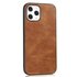 Leather Look kunstleer hoesje geschikt voor iPhone 12 en iPhone 12 Pro - bruin