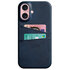 Duo Cardslot Wallet vegan leather hoesje geschikt voor iPhone 16 - blauw