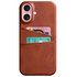 Duo Cardslot Wallet vegan leather hoesje geschikt voor iPhone 16 - bruin