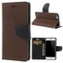 Wallet case Origineel Mercury Goospery Bookcase hoesje geschikt voor iPhone 6 6s Bruin zwart portemonnee