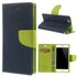 Origineel Mercury Goospery blauwe wallet Bookcase geschikt voor iPhone 6 6s Donkerblauw lederen - portemonnee