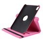 360 Rotating bookcase Vegan Leather hoes geschikt voor iPad mini 6 2021 &amp; iPad mini 7 2024 - roze