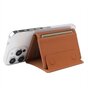 Vegan Leather Magnetische Wallet en Standaard geschikt voor iPhone met MagSafe Kaardhouder Card Holder - Bruin