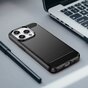 Carbon Armor TPU met geborstelde afwerking hoesje geschikt voor iPhone 16 Pro Max - zwart