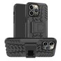 Shockproof Kickstand anti-slip kunststof en TPU hoesje geschikt voor iPhone 16 Pro Max - zwart