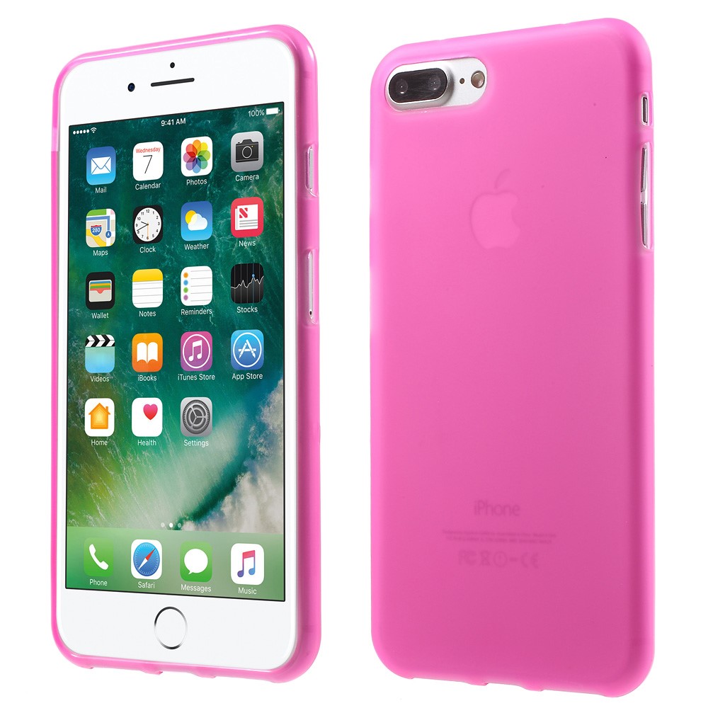 Prestige microscopisch Canberra Effen roze hoesje iPhone 7 Plus en 8 Plus Pink cover Silicone case