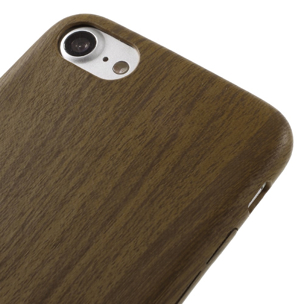 Positief voorbeeld Vernederen Silicone houten hoesje iPhone 7 8 SE 2020 2022 Wooden TPU cover Donker  imitatie hout