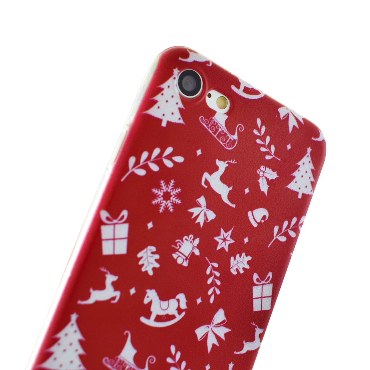 vals strottenhoofd Verminderen Kerst hoesje rood iPhone 7 8 SE 2020 2022 TPU Christmas case Red Kerstmis  cover