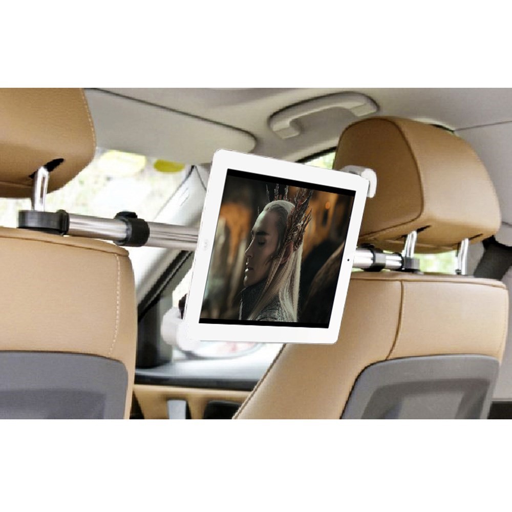 Dag Harde ring boezem Universele iPad tablethouder voor in de auto hoofdsteunklem - 360 graden  draaibaar Aluminium