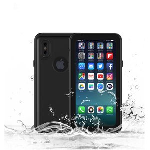 Trechter webspin Mijlpaal draagbaar Waterproof iPhone X / iPhone XS case IP68 waterdicht hoesje - Zwart